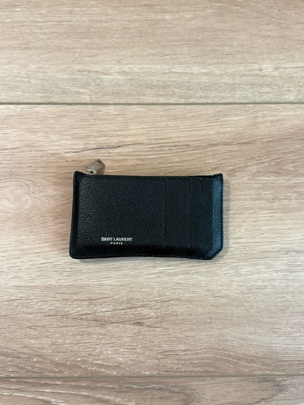 Saint Laurent Black Rive Gauche Fragments Card Holder